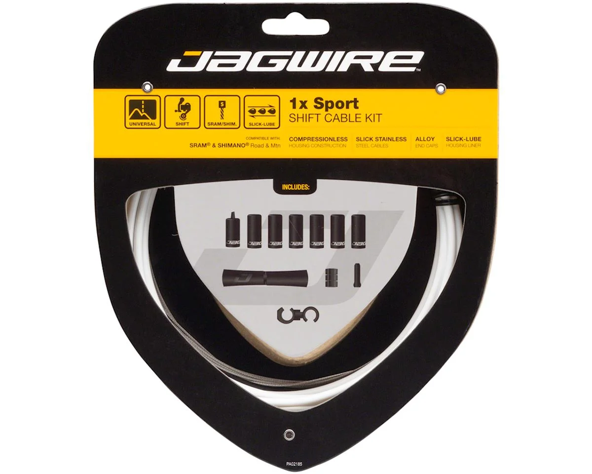 Jagwire 1x Sport Shift Cable Kit (White) (For Shimano/SRAM) (Mountain & Road) (1.1mm) (2300mm) (Cable & Housing)